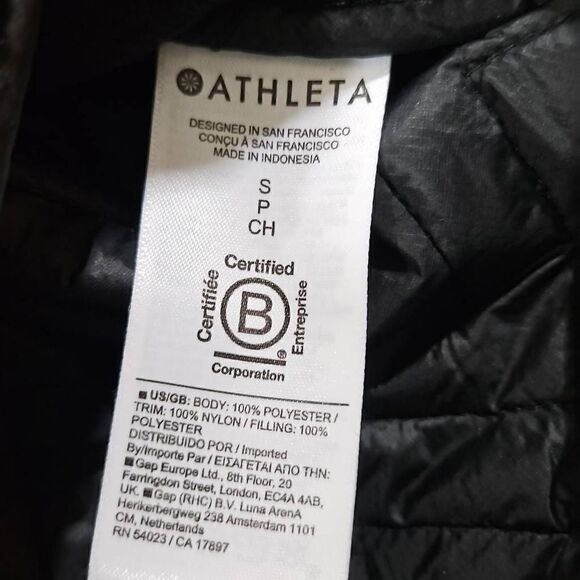 NWOT Athleta Cozy Sherpa Snap Sweatshirt Black Size Small 466888 - Picture 5 of 8